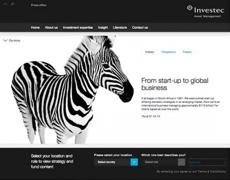 Investec web page