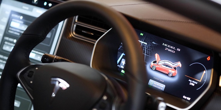 Tesla vehicle dashboard