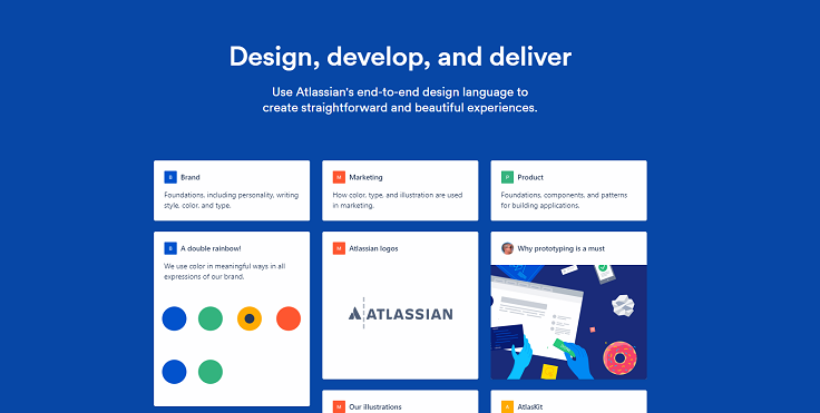 Atlassian design page 