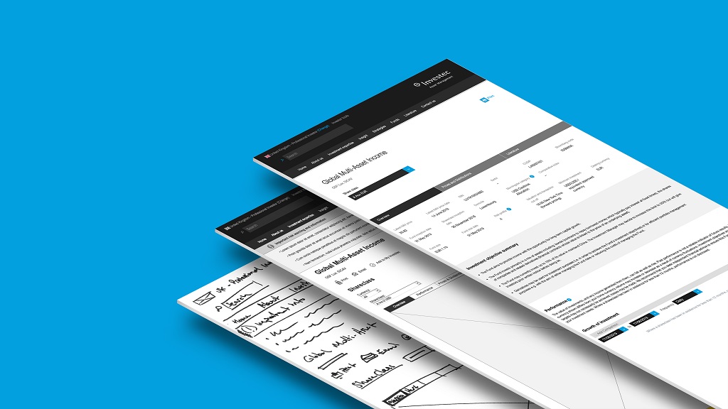 Examples of development of designs from sketches to wireframes