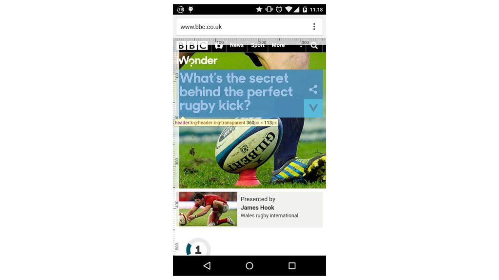 BBC page on Android