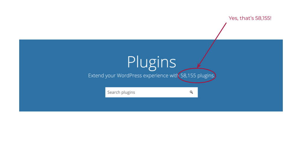 Screenshot showing available WordPress plugins