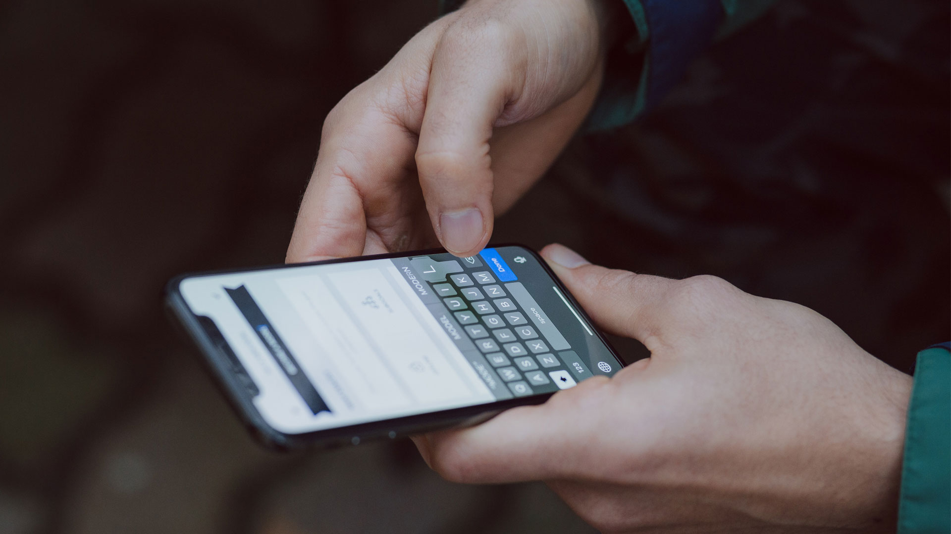 Close up smartphone in someone's hands