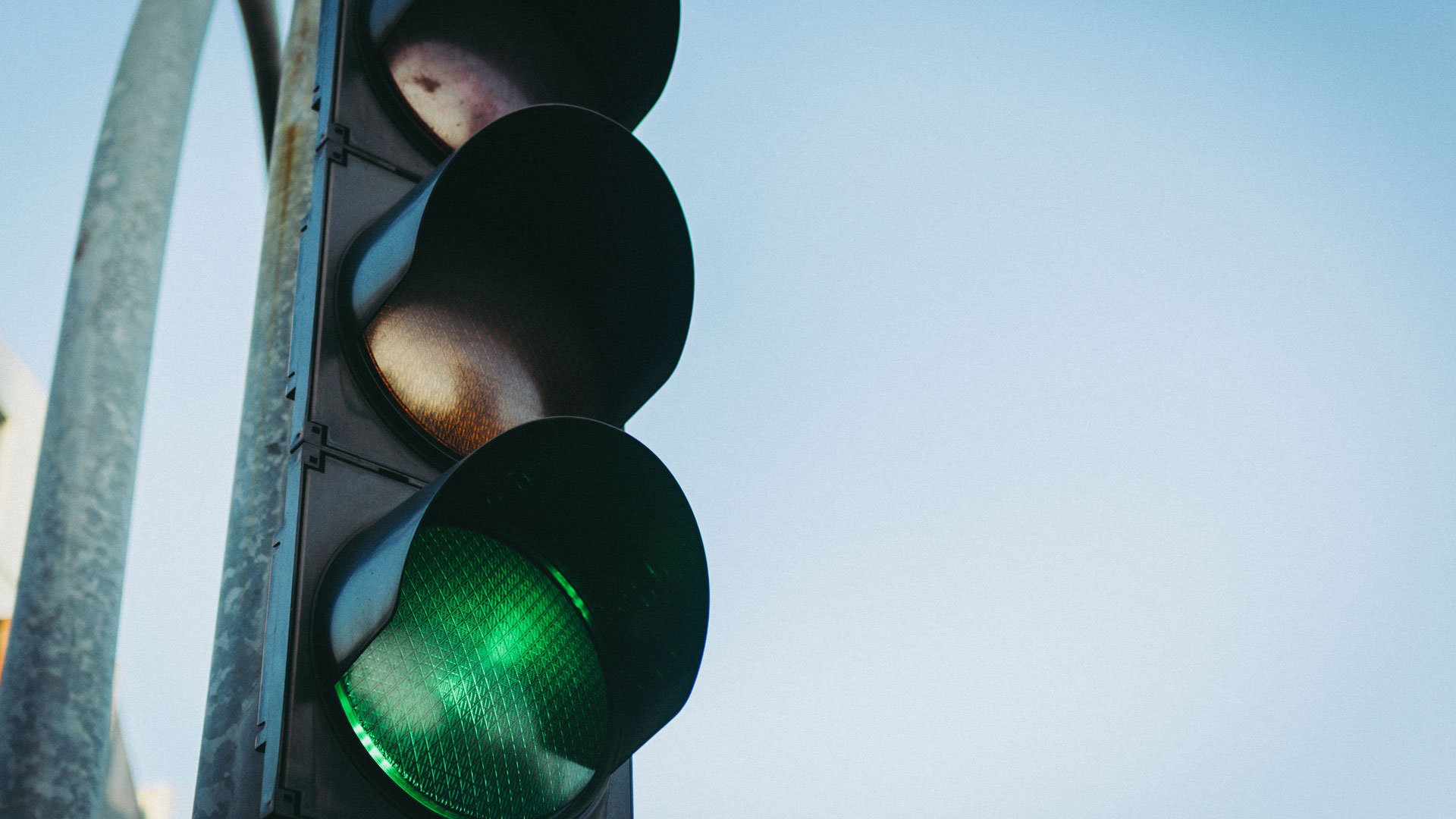 Traffic light on green light