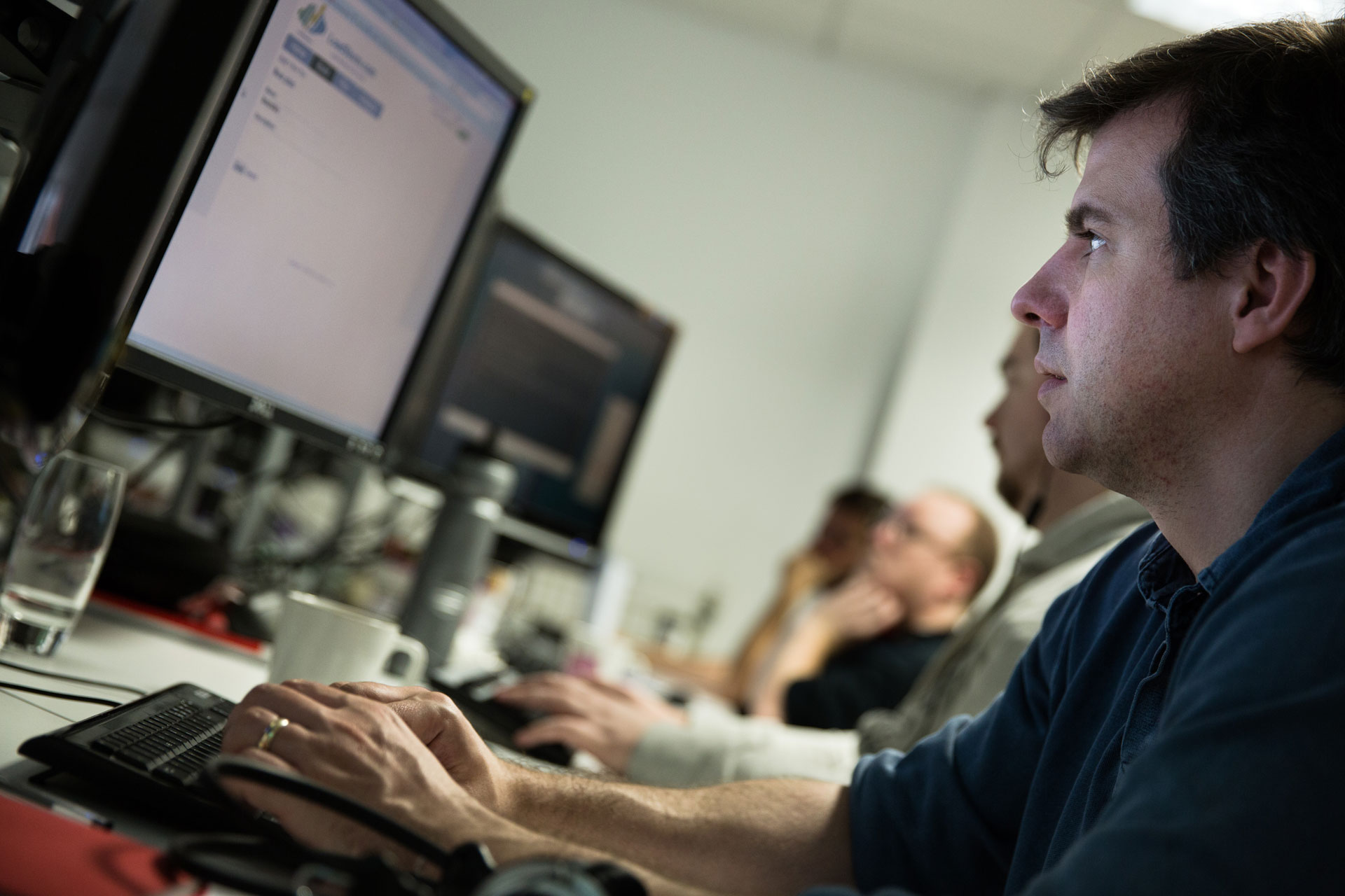 Person looking at a computer screen