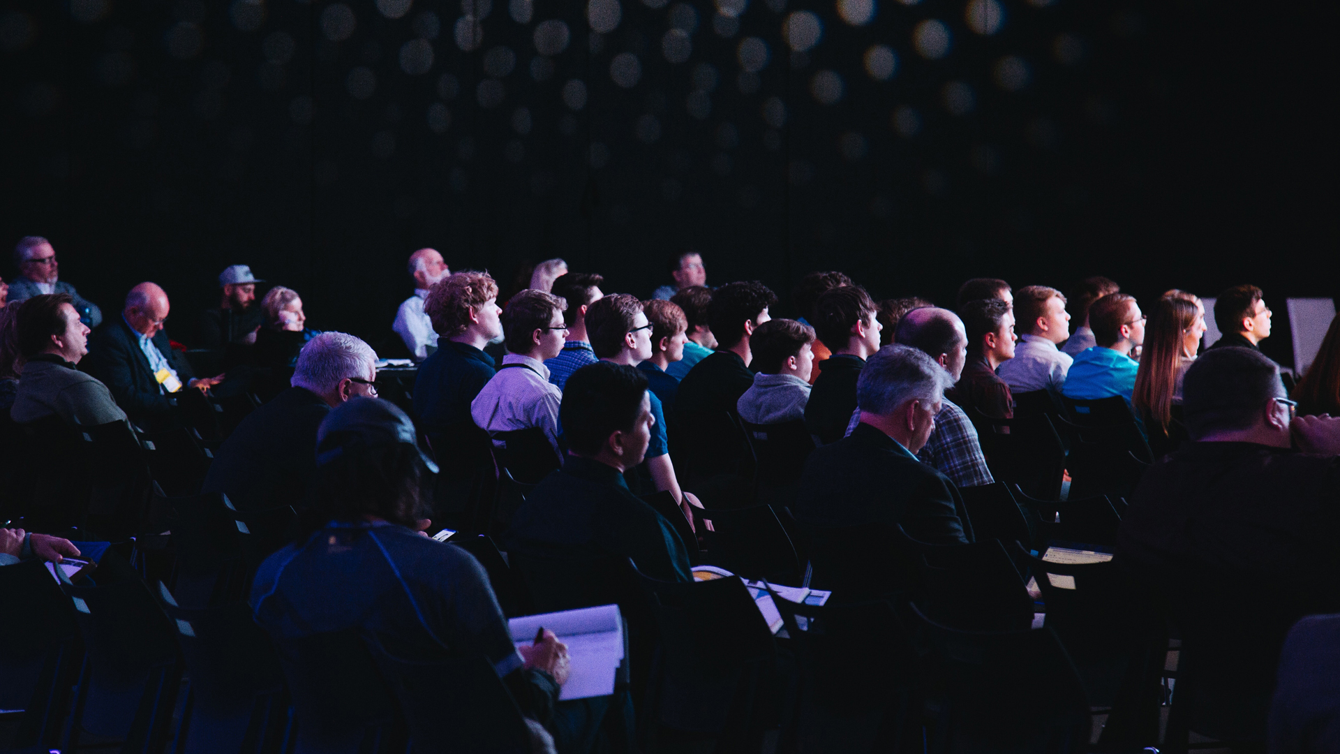 Audience sat in an auditorium