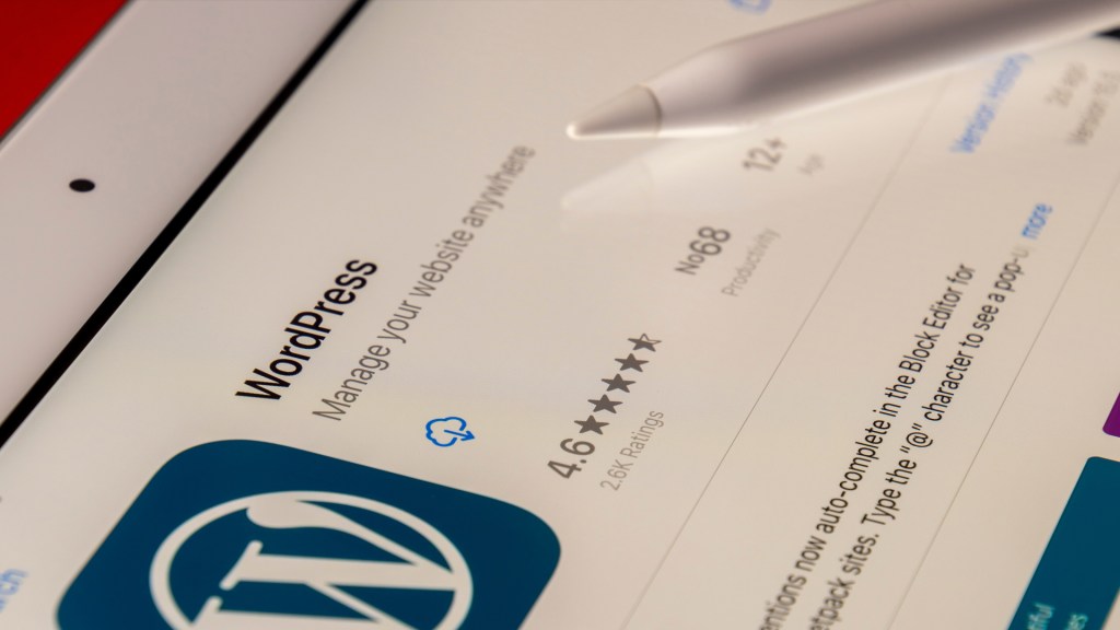 Screen showing WordPress application to download